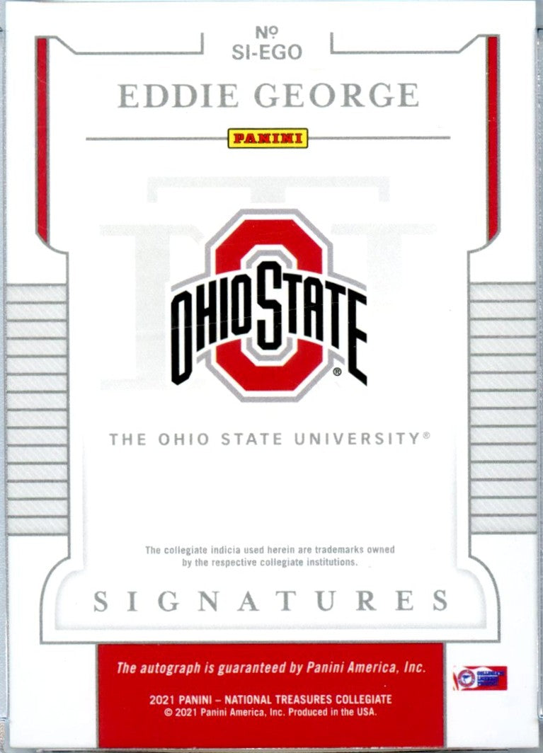 Eddie George 2021 National Treasures Collegiate Auto SP 22/25-2