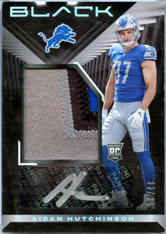 Aidan Hutchinson RC 2022 Panini Black Silver Ink Rookie Patch Auto SP 58/99-1