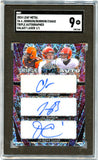 Burrow Johnson Chase 2024 Leaf Metal Galaxy Laser Triple Auto SP 1/1 SGC 9