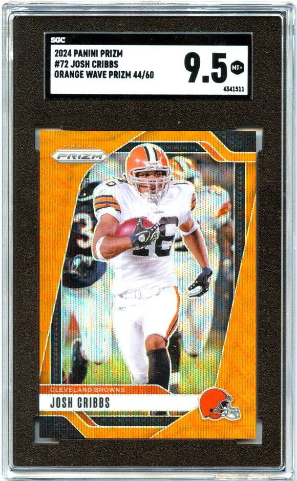 Product Josh Cribbs 2024 Panini Prizm Orange Wave SP 44/60 SGC 9.5 Link