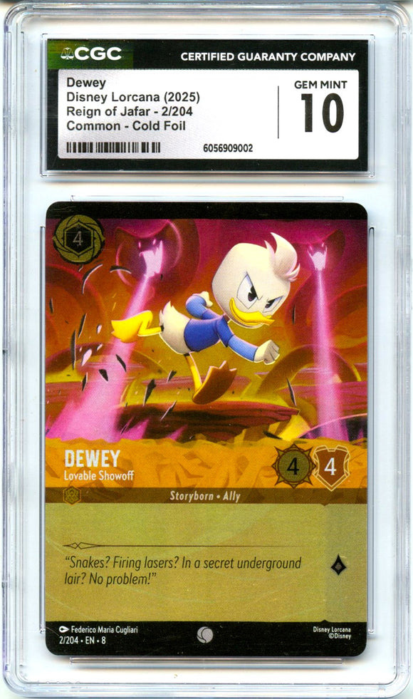 Product Dewey 2025 Disney Lorcana Reign Of Jafar Cold Foil #2/204 CGC 10 Link