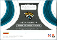 Brian Thomas Jr RC 2024 Immaculate Gold Rookie Patch Auto SP 63/99-2