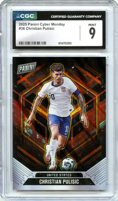Christian Pulisic 2025 Panini Cyber Monday SP 30/199 CGC 9-1
