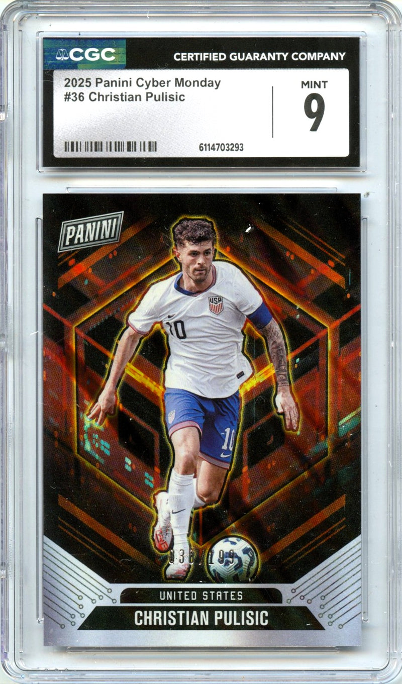 Christian Pulisic 2025 Panini Cyber Monday SP 30/199 CGC 9-1