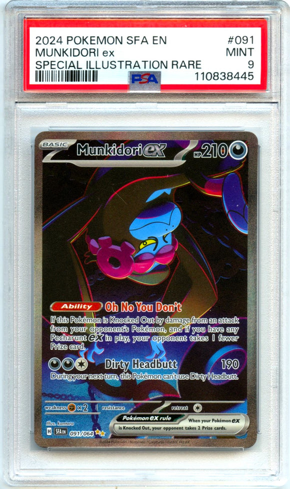 Product Munkidori EX 2024 Pokemon Shrouded Fable #91/64 PSA 9 Link