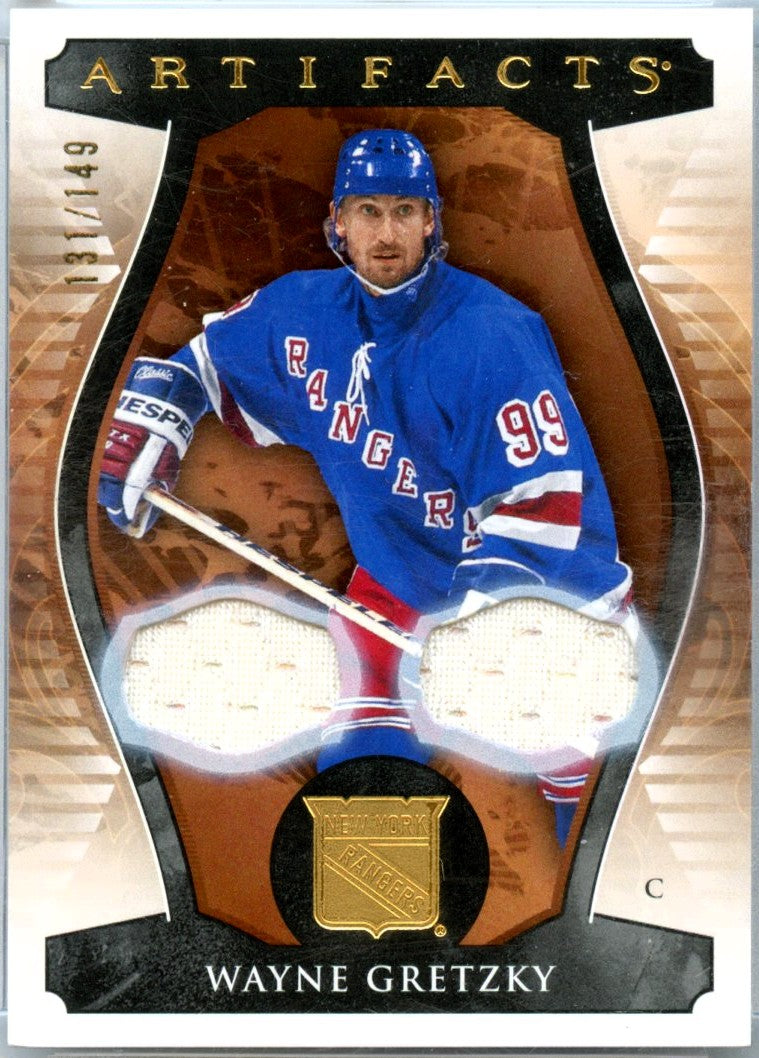 Wayne Gretzky 2023-24 UD Artifacts Dual Game Used Patch SP 131/149-1