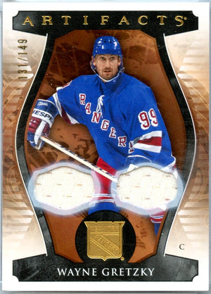 Wayne Gretzky 2023-24 UD Artifacts Dual Game Used Patch SP 131/149