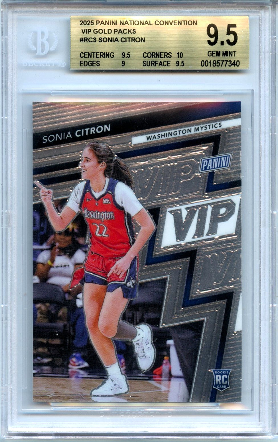 Sonia Citron RC 2025 Panini National Gold Pack Rookie BGS 9.5