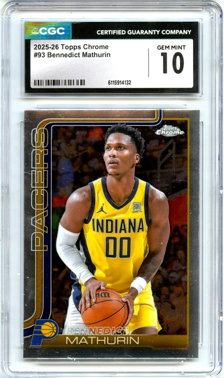 Bennedict Mathurin 2025-26 Topps Chrome #93 CGC 9.5-1