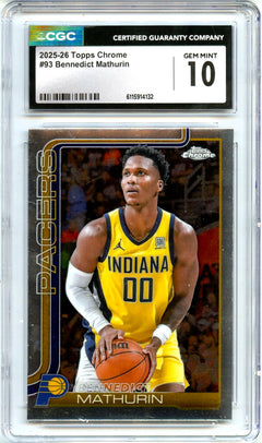 Bennedict Mathurin 2025-26 Topps Chrome #93 CGC 9.5-1