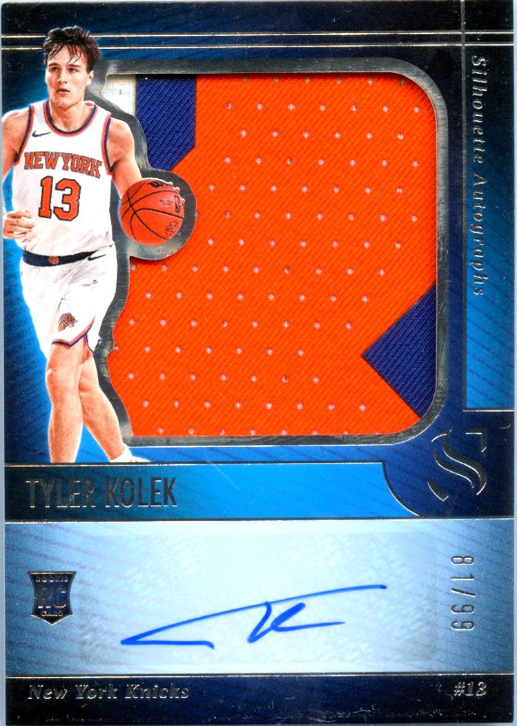 Tyler Kolek RC 2024-25 Panini Silhouette Rookie Jersey Patch Auto SP 81/99