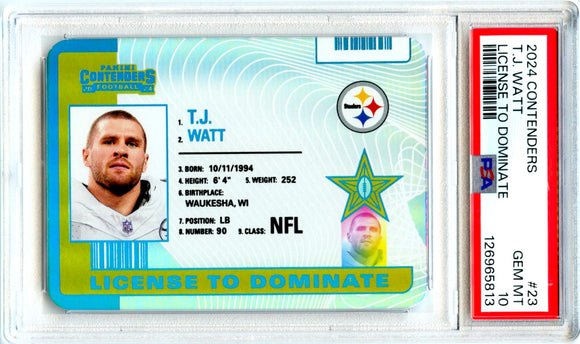 Product Tj Watt 2024 Panini Contenders License To Dominate SSP #23 PSA 10 Link