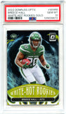 Breece Hall RC 2022 Donruss Optic Gold White Hot Rookies SP 1/10 PSA 10