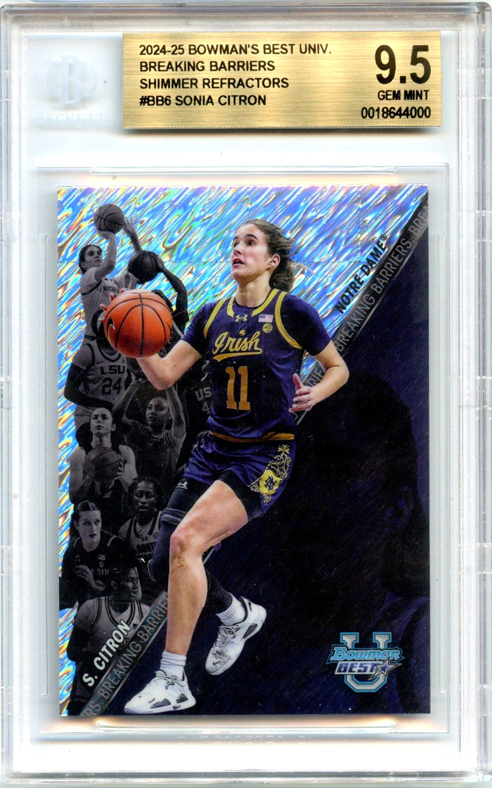 Sonia Citron RC 2024-25 Bowman U Best Shimmer Breaking Barriers Rookie BGS 9.5-1