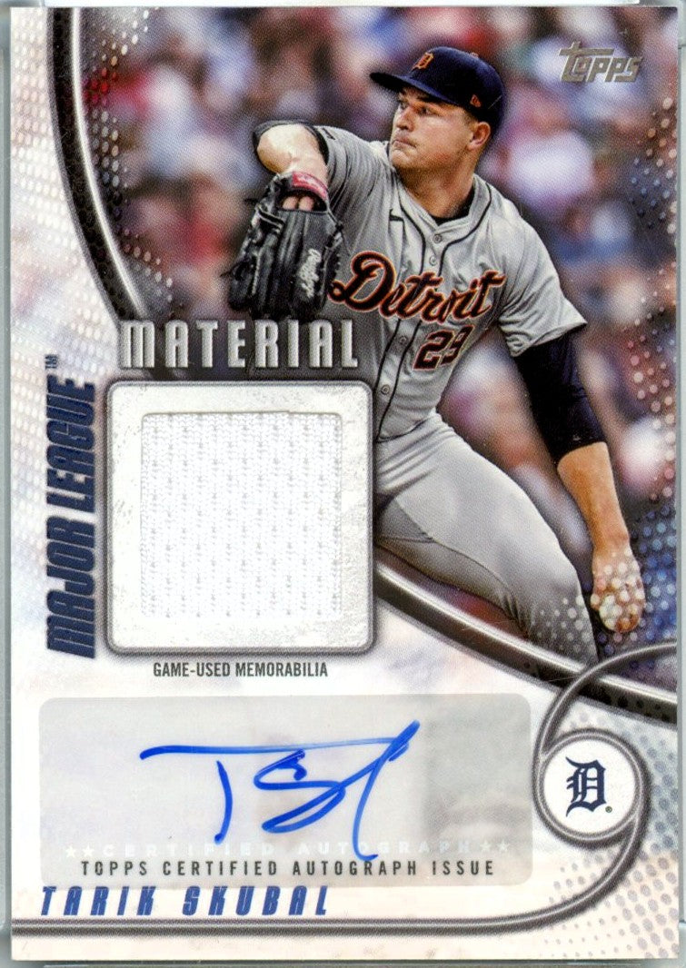 Tarik Skubal 2025 Topps Major League Material Game Used Patch Auto SP 22/50