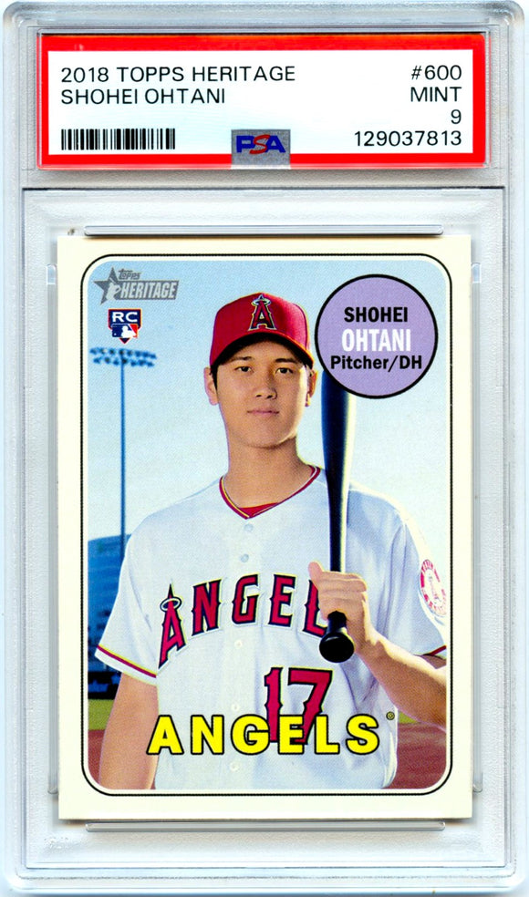 Product Shohei Ohtani RC 2018 Topps Heritage Rookie #600 PSA 9 Link