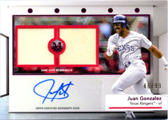 Juan Gonzalez 2024 Topps Museum Collection Pink Dual Game Used Patch Auto SP 46/99-1