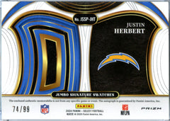Justin Herbert 2024 Panini Select Silver Jersey Patch Auto SP 74/99-2