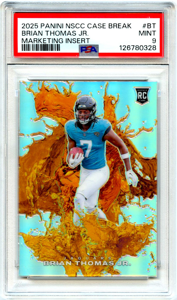 Product Brian Thomas Jr RC 2025 Panini National Case Break Marketing Splash Rookie SP 25/25 PSA 9 Link
