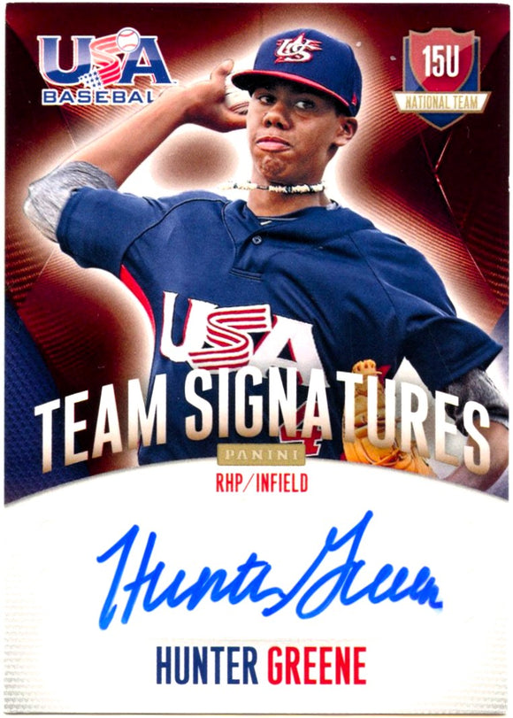 Product Hunter Greene RC 2014 Panini USA Baseball Box Set Rookie Auto SP 121/299 Link