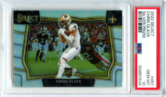 Product Chris Olave RC 2022 Panini Select Field Level Silver Rookie #467 PSA 10 Link