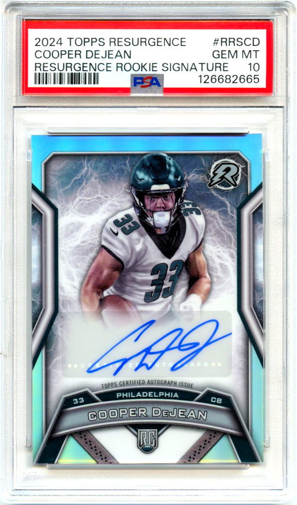 Product Cooper Dejean RC 2024 Topps Resurgence Rookie Signature Auto PSA 10 Link
