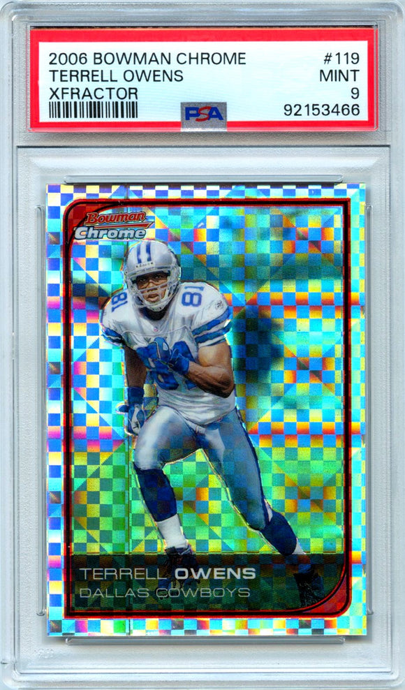Product Terrell Owens 2006 Bowman Chrome Xfractor SP 1/250 PSA 9 Link
