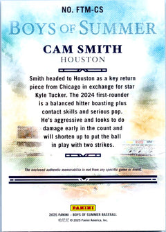 Cam Smith RC 2025 Panini Boys Of Summer Silver Rookie Patch SP 1/25-2