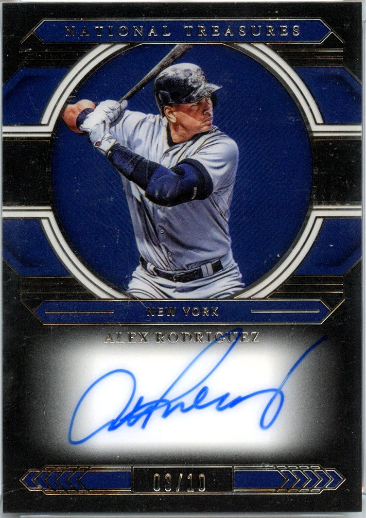Alex Rodriguez 2020 National Treasures Midnight Signatures Auto SP 3/10-1