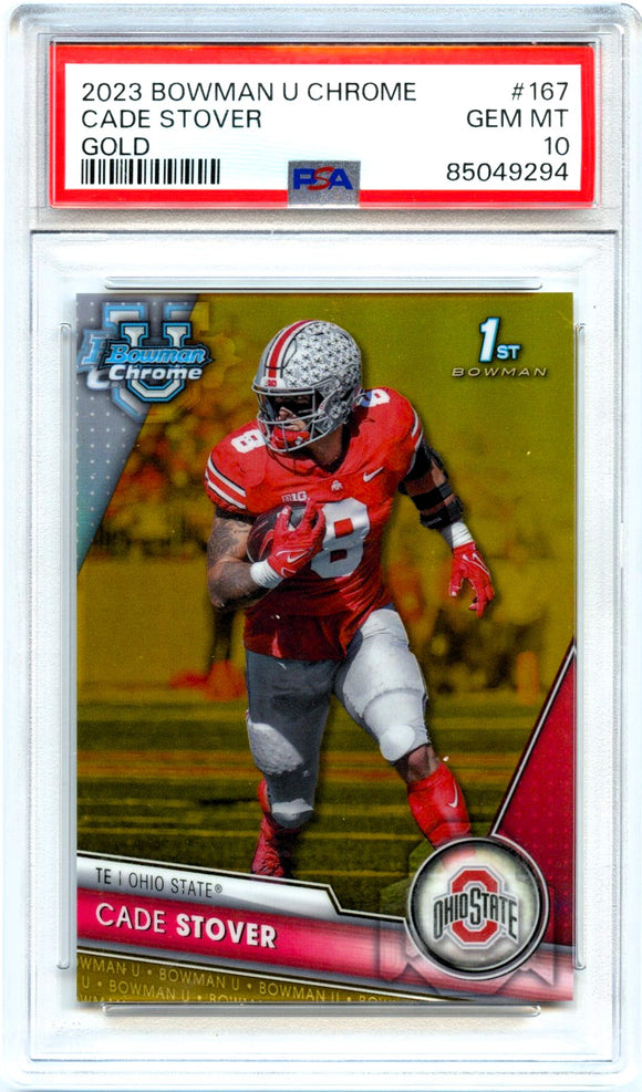 Product Cade Stover RC 2023 Bowman U Sapphire Gold Rookie 48/50 PSA 10 Link