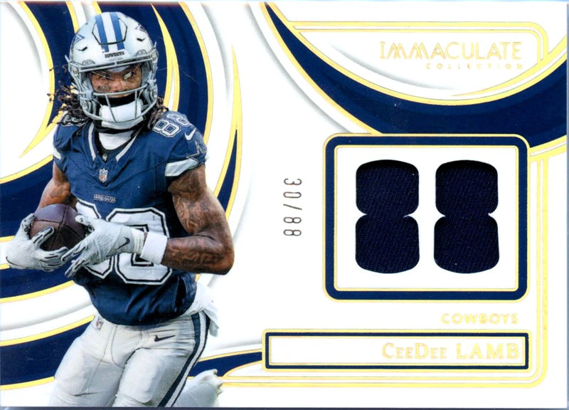 Ceedee Lamb 2024 Immaculate Holo Gold Number Jersey Patch SP 30/88-1
