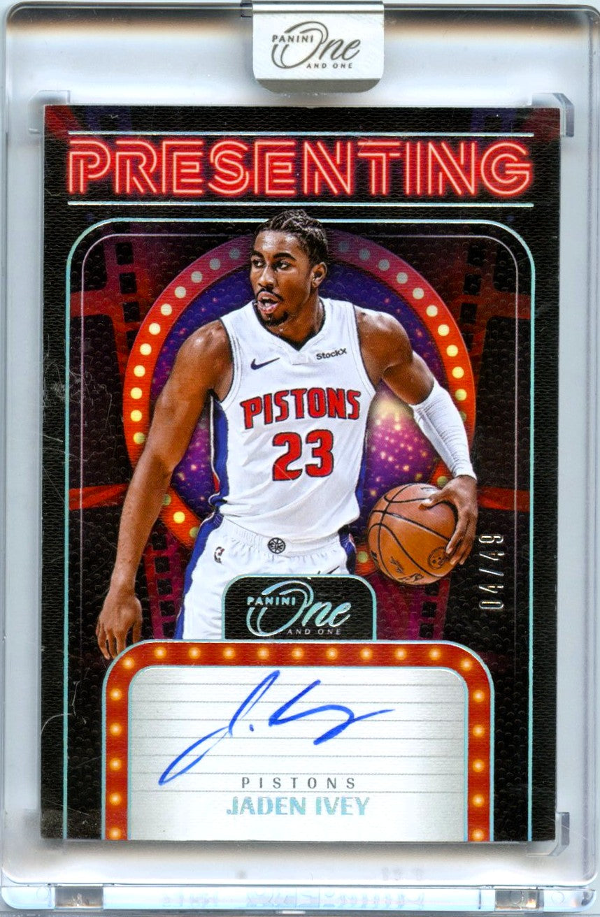 Jaden Ivey 2024-25 Panini One And One Presenting Auto SP 4/49