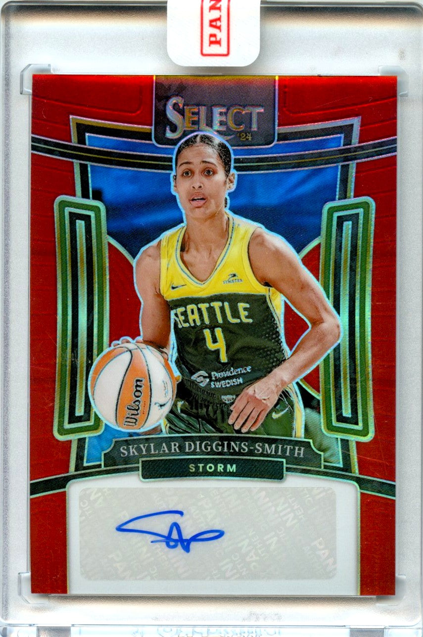 Skylar Diggins-Smith 2024 Panini Select WNBA Red Prizm Auto SP 37/99