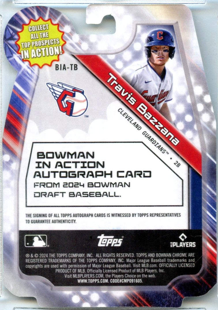 Travis Bazzana RC 2024 Bowman Chrome Gold Mini Diamond Top Prospects In Action Rookie Auto SP 15/50-2