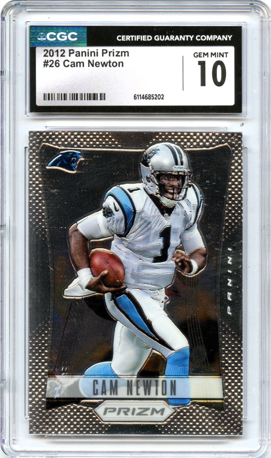 Cam Newton 2012 Panini Prizm First Year #26 CGC 10
