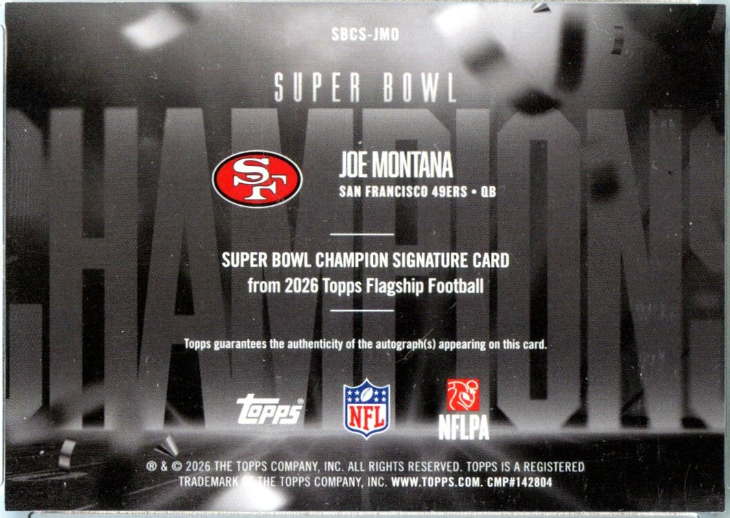 Joe Montana 2026 Topps Flagship Superbowl Champions Auto