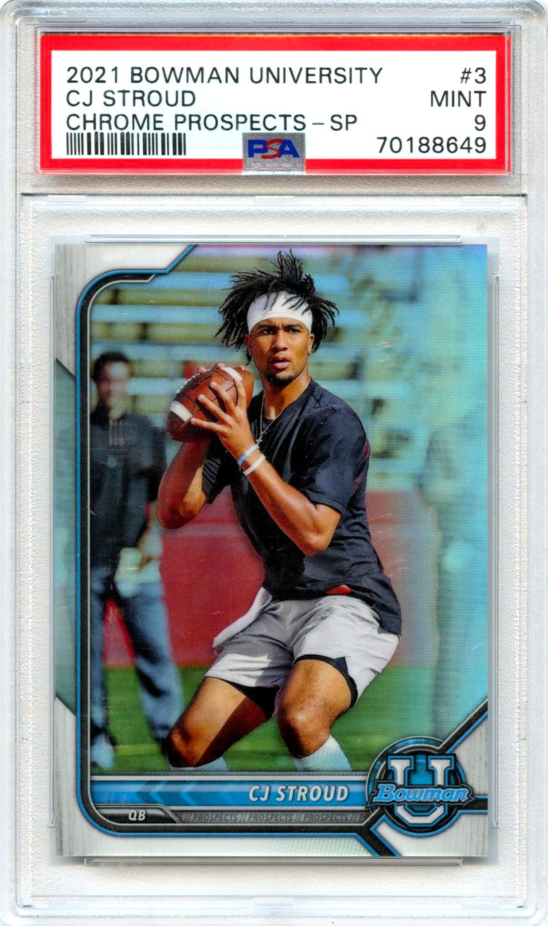 Cj Stroud RC 2021 Bowman U Chrome SP Variation Rookie #3 PSA 9-1
