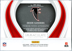 Deion Sanders 2023 Immaculate Premium Jersey Patch Auto SP 99/99-2