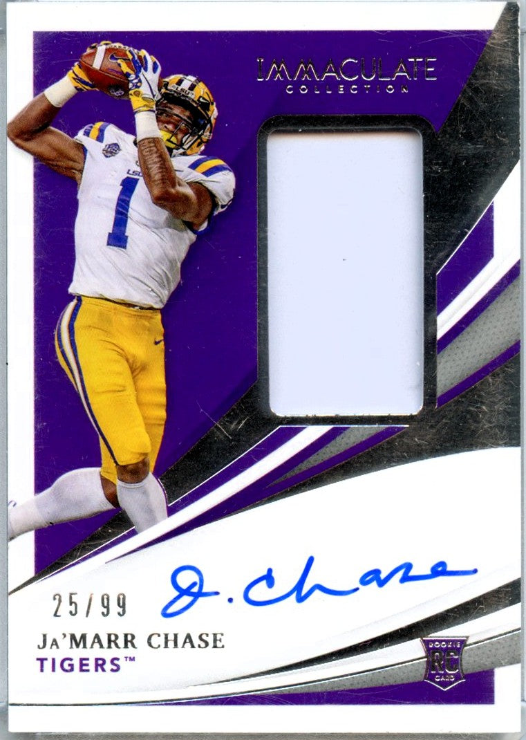 Ja'marr Chase RC 2021 Immaculate Collegiate Rookie Patch Auto SP 25/99-1