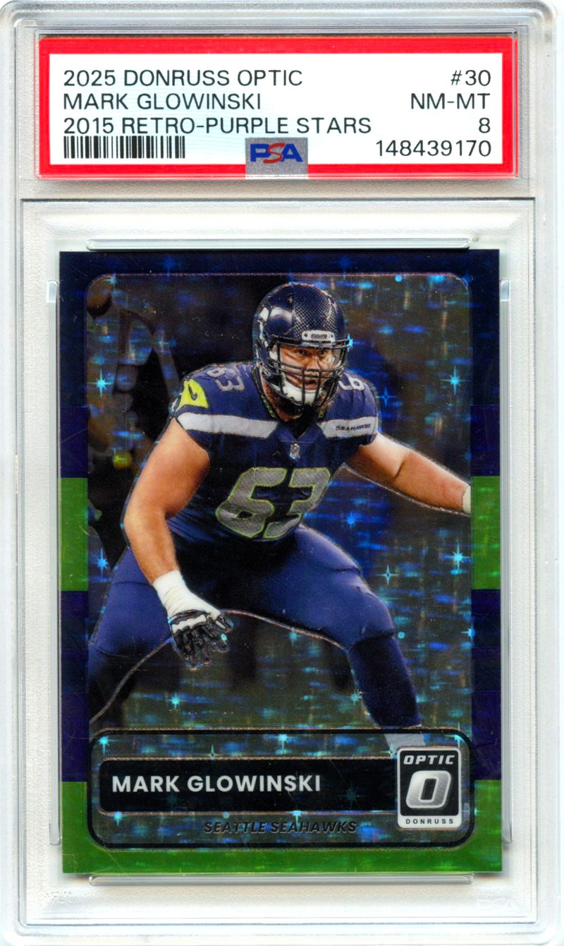 Mark Glowinski 2025 Donruss Optic Purple Stars 2015 Retro SP 13/25 PSA 8-1