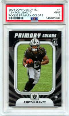 Ashton Jeanty RC 2025 Donruss Optic Rookie Primary Colors Rookie #4 PSA 9-1