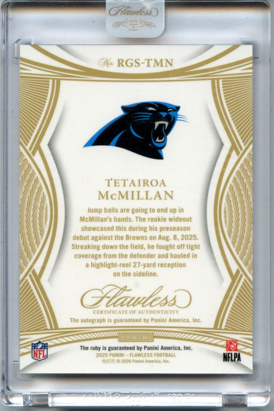 Tetairoa Mcmillan 2025 Flawless Ruby Red Diamond Auto SP 14/20-2
