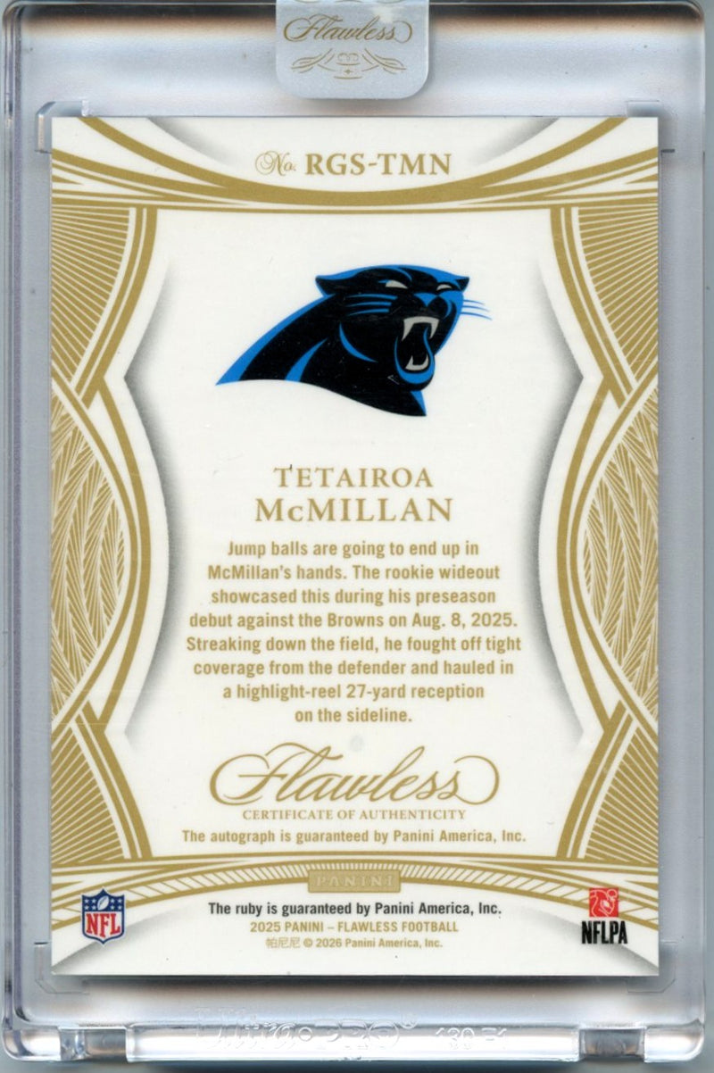 Tetairoa Mcmillan 2025 Flawless Ruby Red Diamond Auto SP 14/20-2