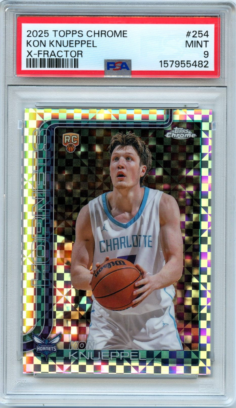 Kon Knueppel RC 2025-26 Topps Chrome Xfractor Rookie #254 PSA 9
