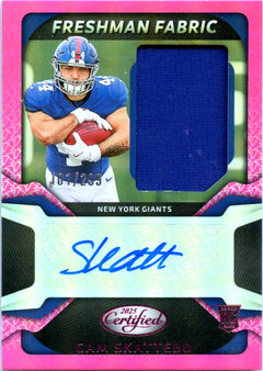 Cam Skattebo RC 2025 Panini Certified Pink Freshman Fabric Rookie Patch Auto SP 101/299-1