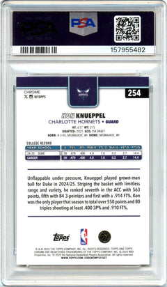 Kon Knueppel RC 2025-26 Topps Chrome Xfractor Rookie #254 PSA 9-2