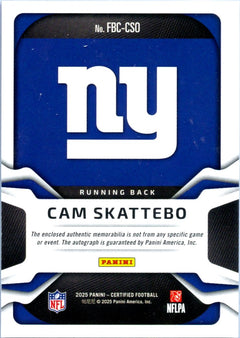 Cam Skattebo RC 2025 Panini Certified Pink Freshman Fabric Rookie Patch Auto SP 101/299-2