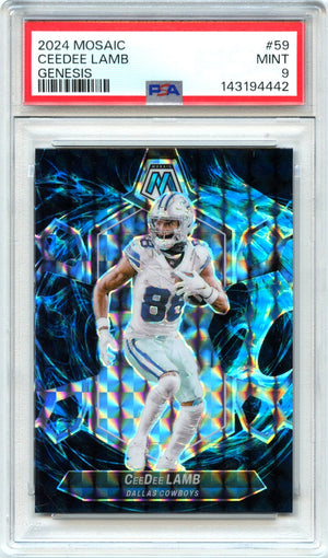 Ceedee Lamb 2024 Panini Mosaic Genesis Prizm Retail SSP #59 PSA 9