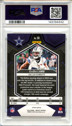 Ceedee Lamb 2024 Panini Mosaic Genesis Prizm Retail SSP #59 PSA 9-2