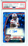 Carnell Tate RC 2024 Bowman University Chrome Sapphire Edition Rookie Auto PSA 10